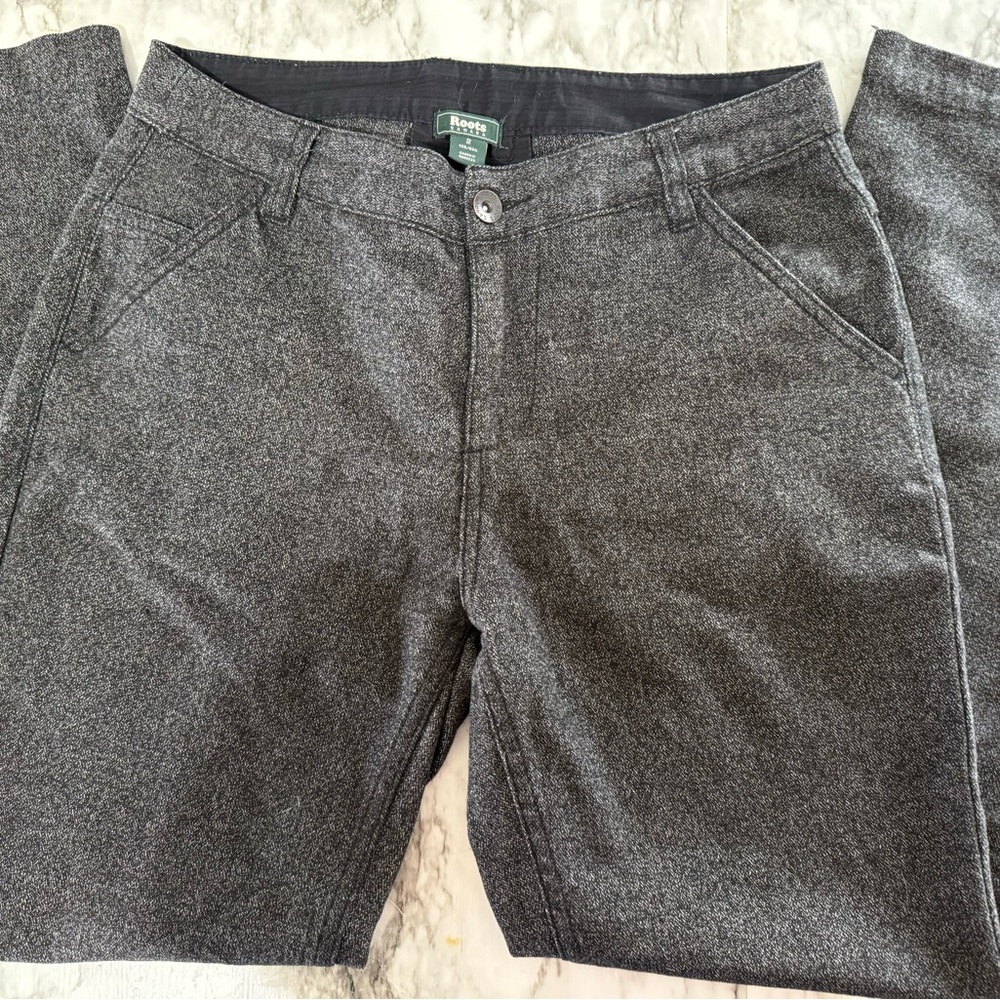 Roots Black and Gray Textured Pants